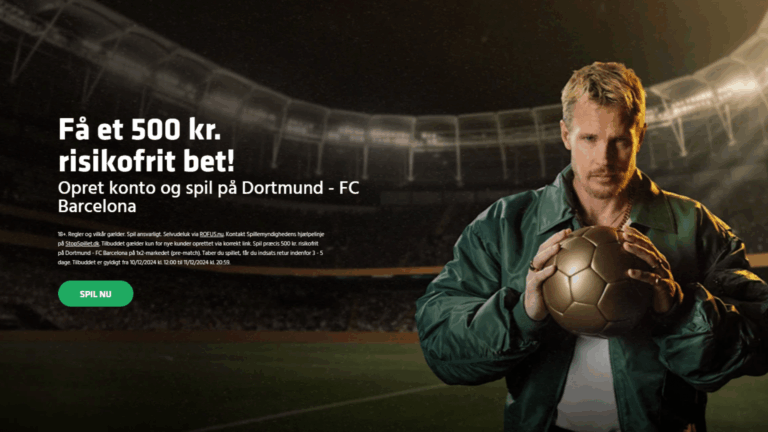 500 kr. Risikofrit spil: Dortmund - FC Barcelona